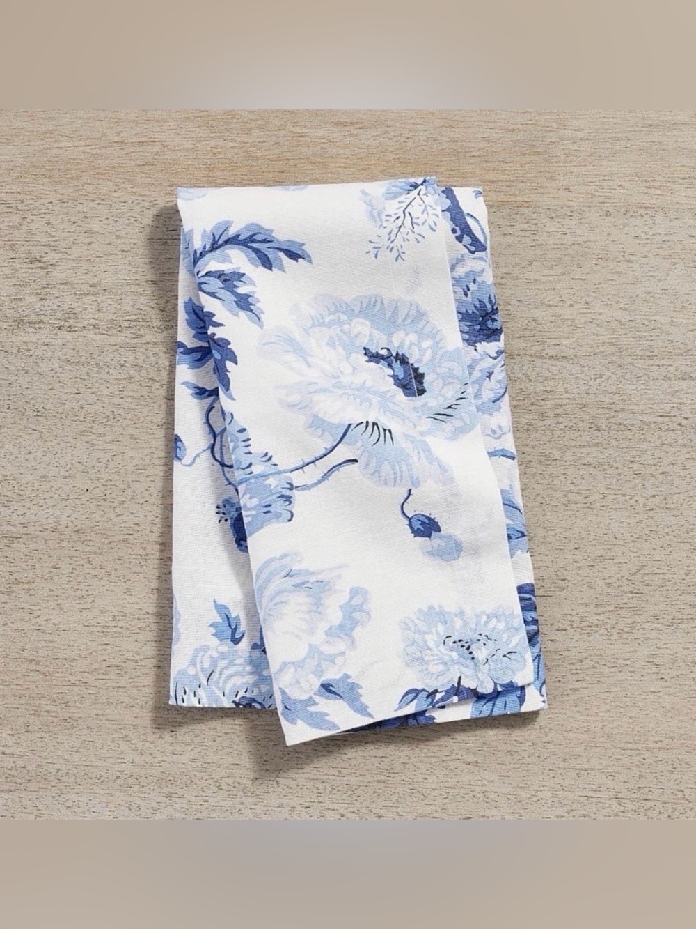 Pottery Barn Garden Floral Cotton/ Linen Napkins ~ ( Set of 4 )
